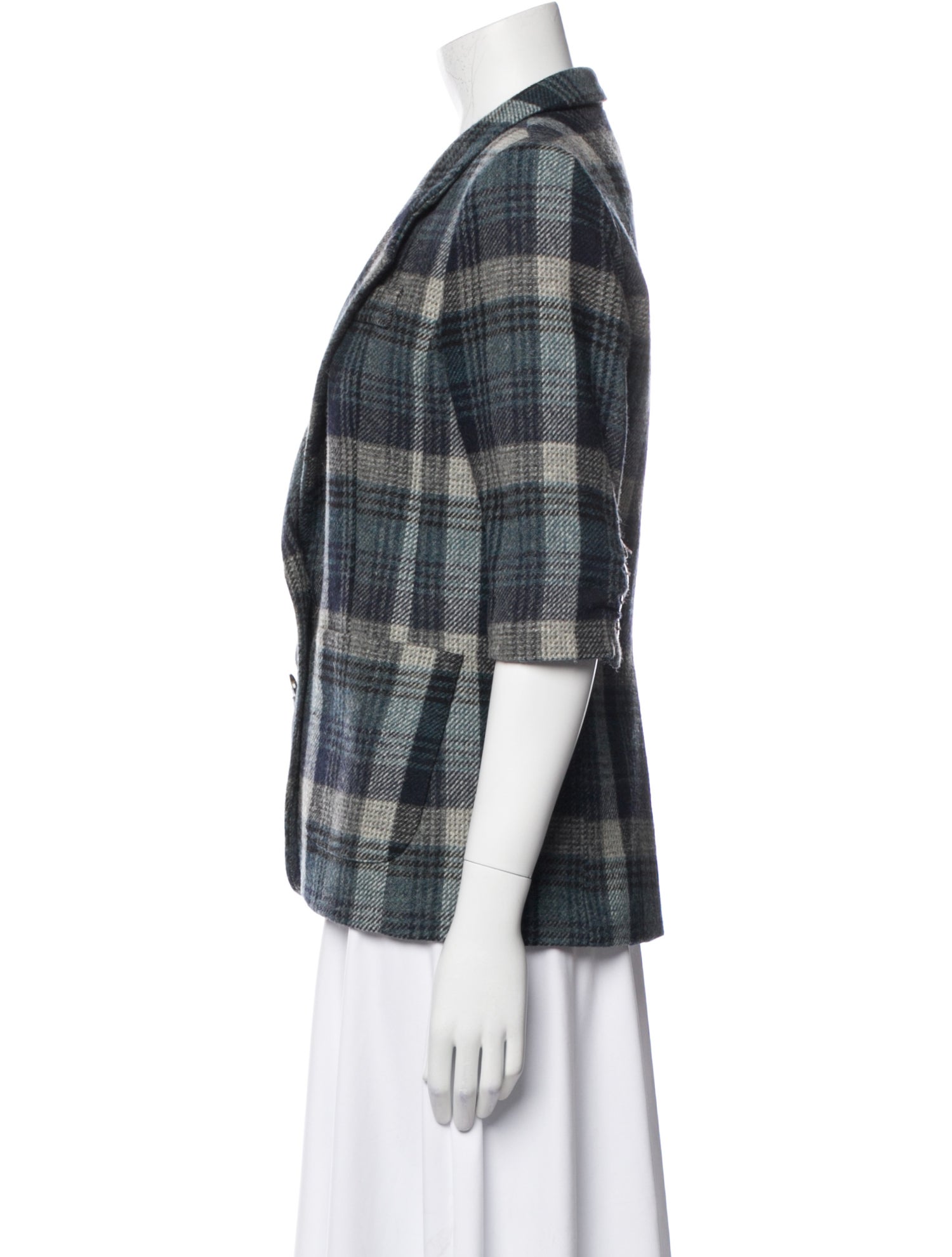 Smythe Wool Plaid Print Blazer