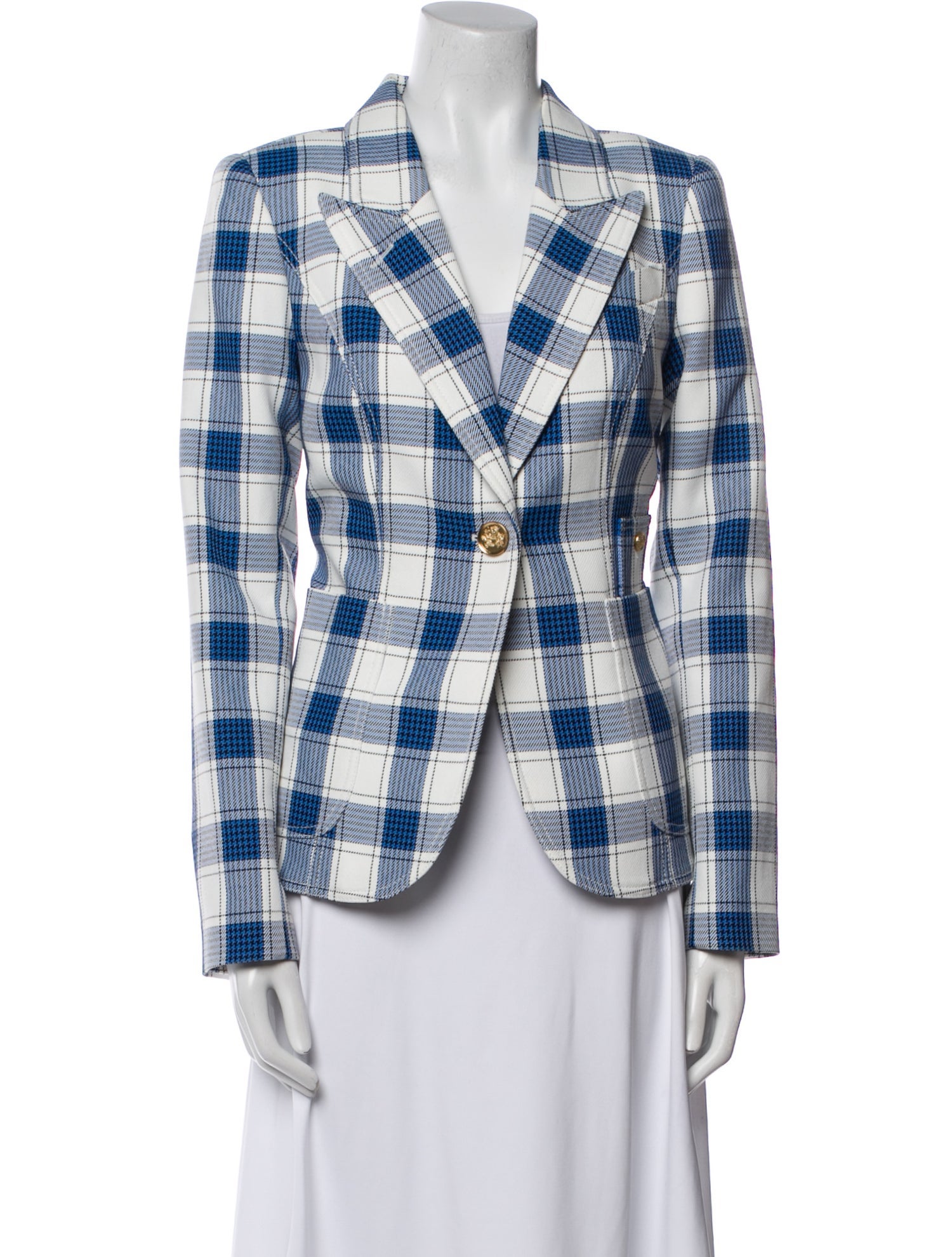 Smythe Plaid Print Blazer