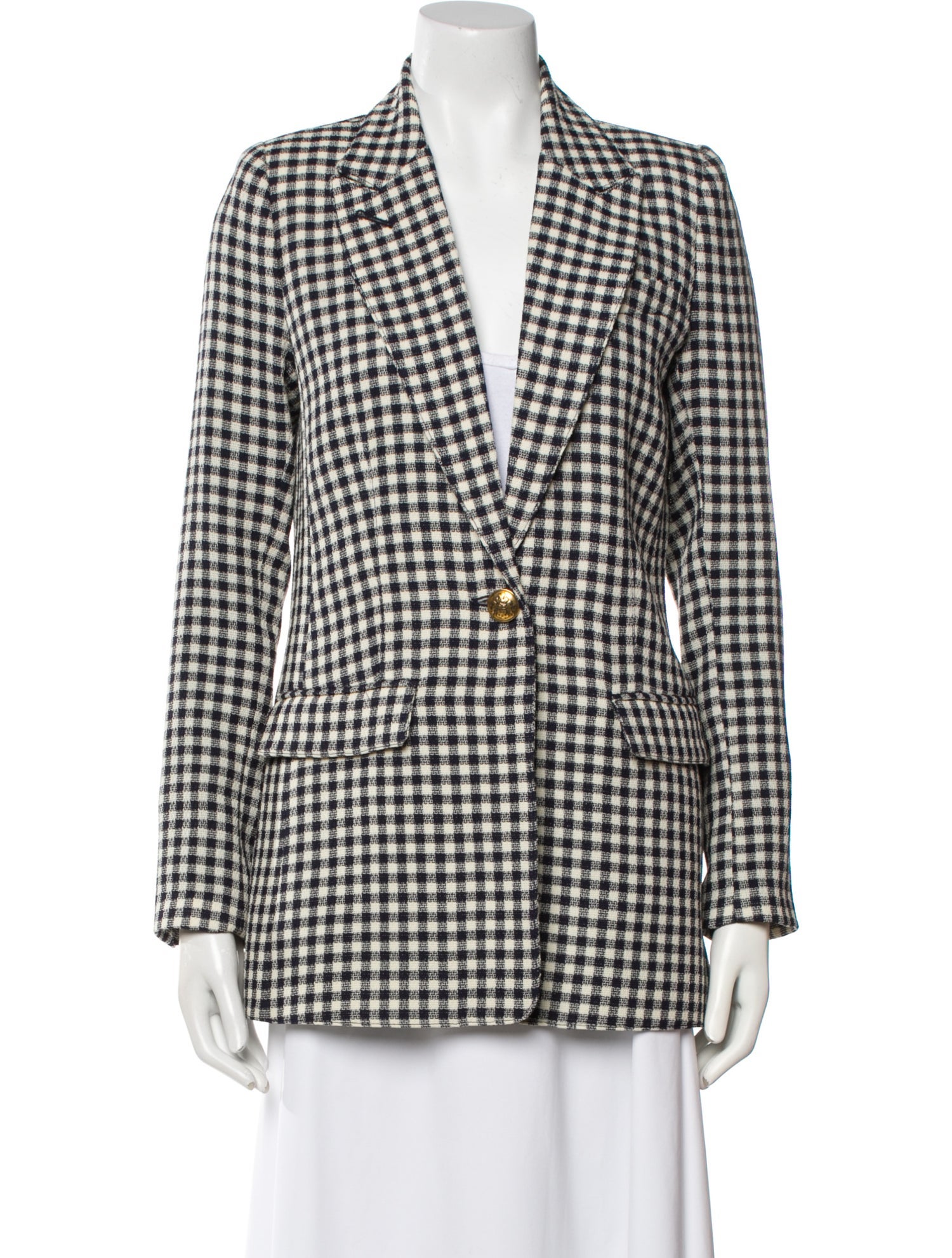 Smythe Wool Plaid Print Blazer