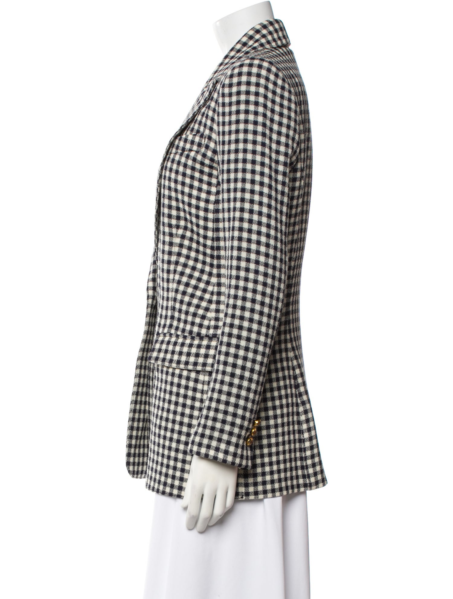 Smythe Wool Plaid Print Blazer