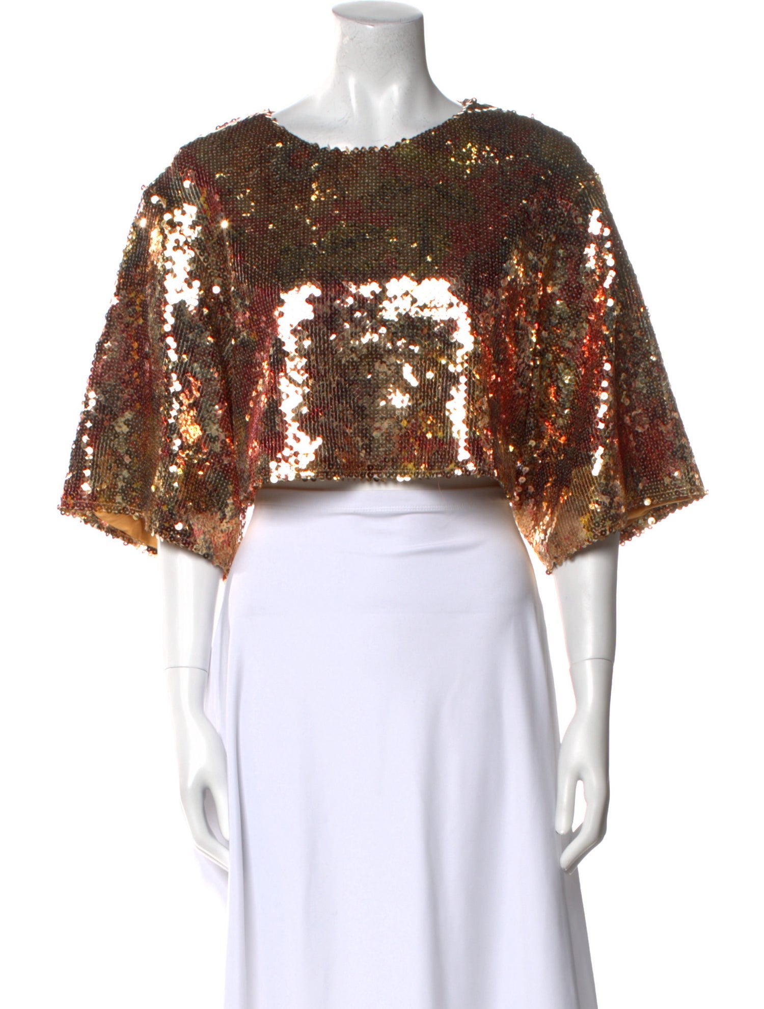 Smythe Patterned Scoop Neck Crop Top w/ Tags