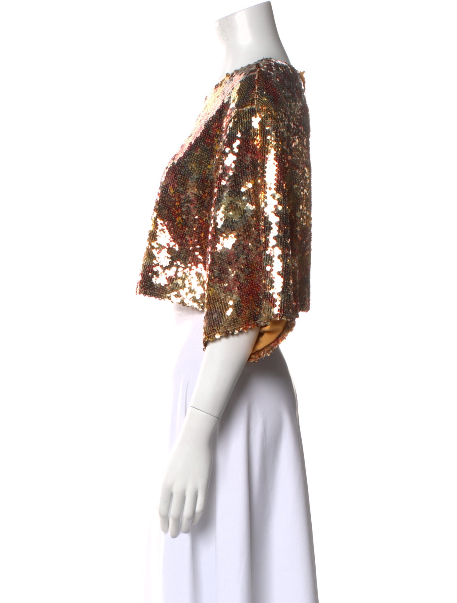 Smythe Patterned Scoop Neck Crop Top w/ Tags