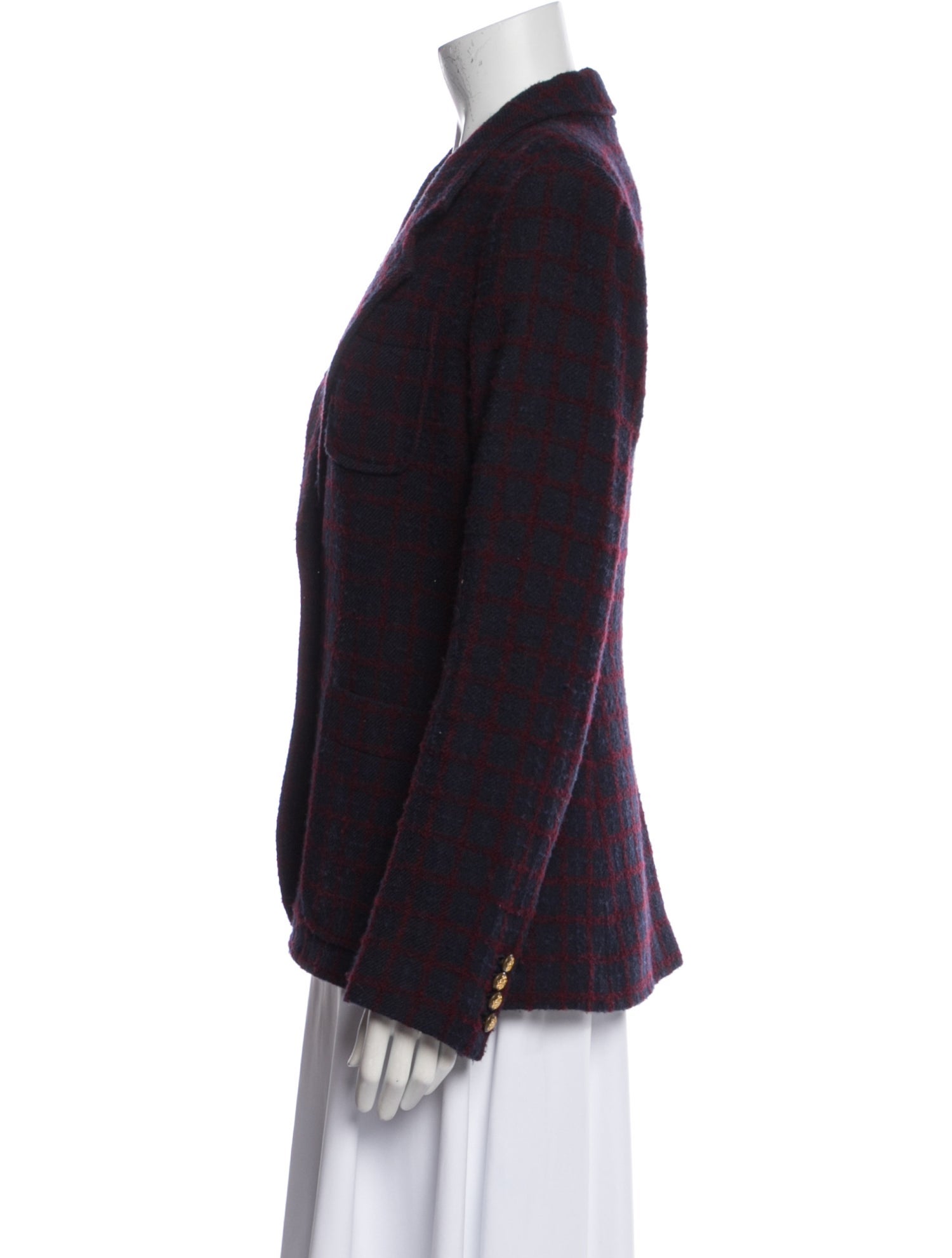 Smythe Wool Plaid Print Blazer
