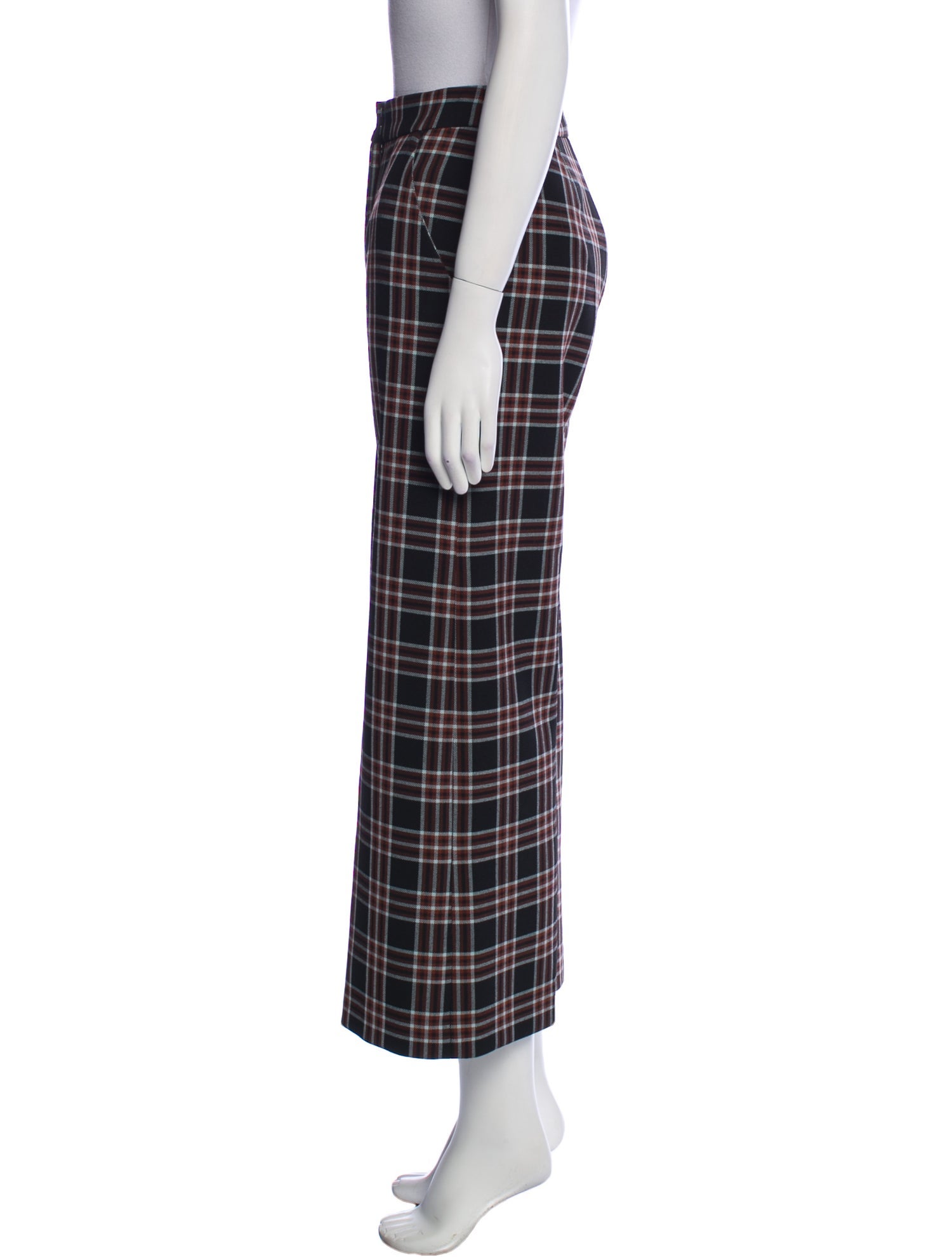 Smythe Plaid Print Wide Leg Pants