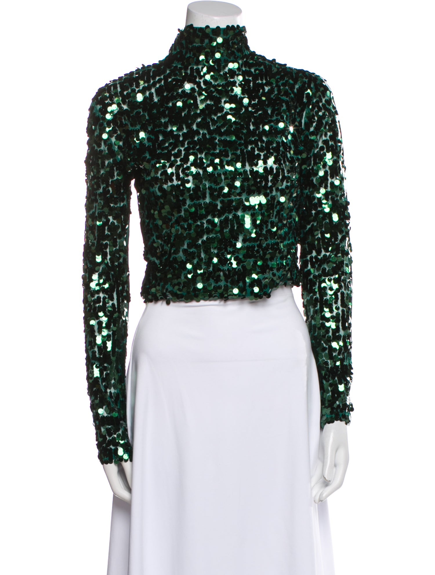 Smythe Mock Neck Long Sleeve Crop Top