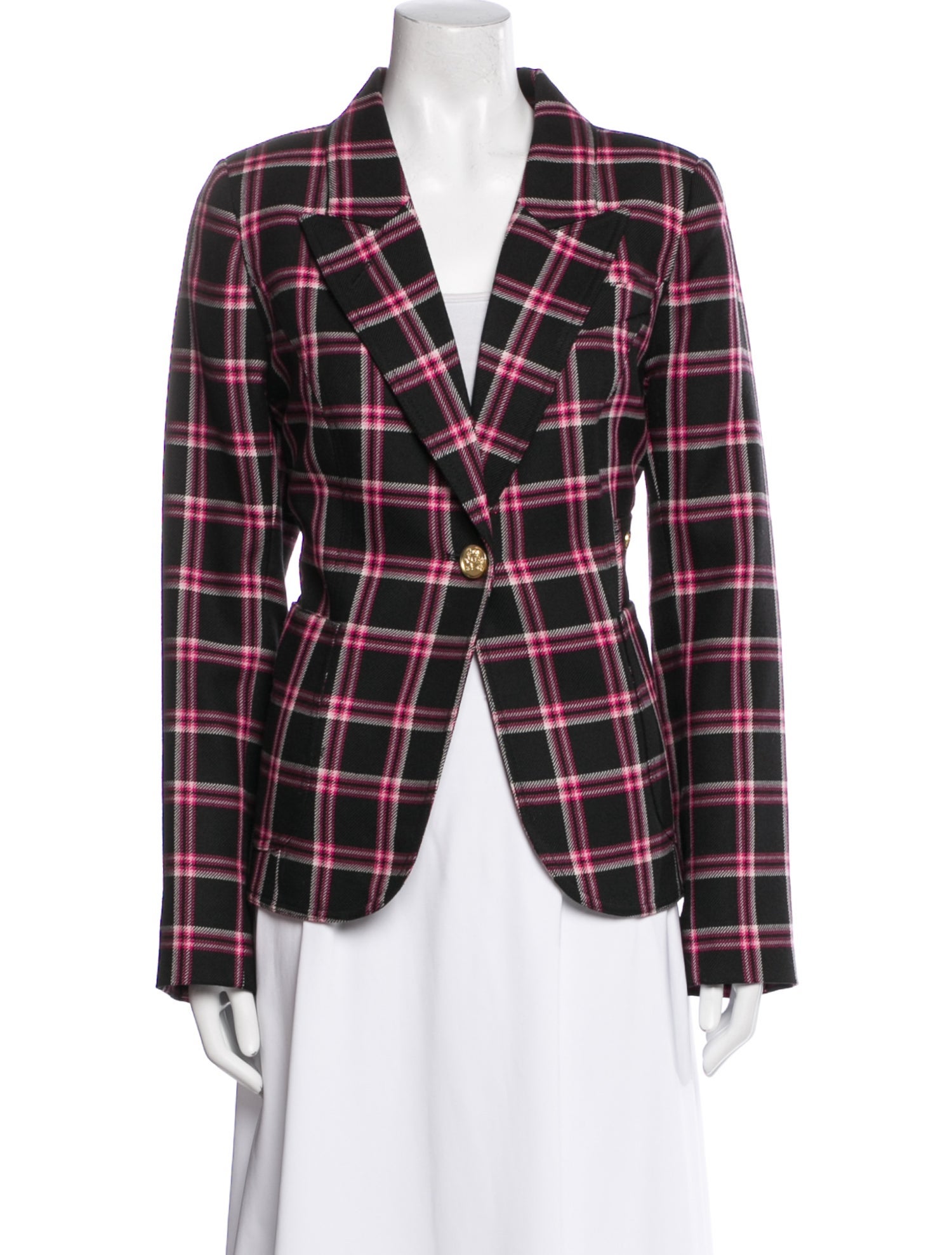 Smythe Wool Plaid Print Blazer