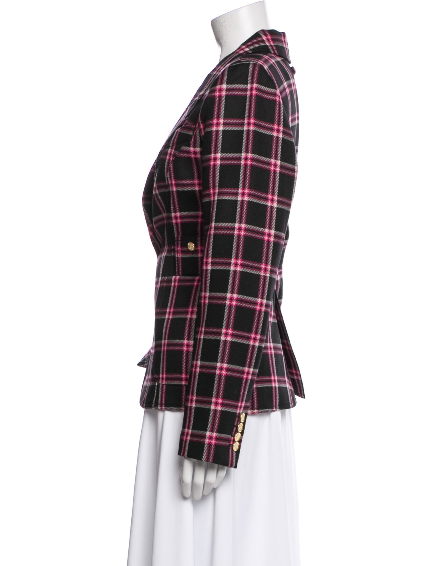 Smythe Wool Plaid Print Blazer