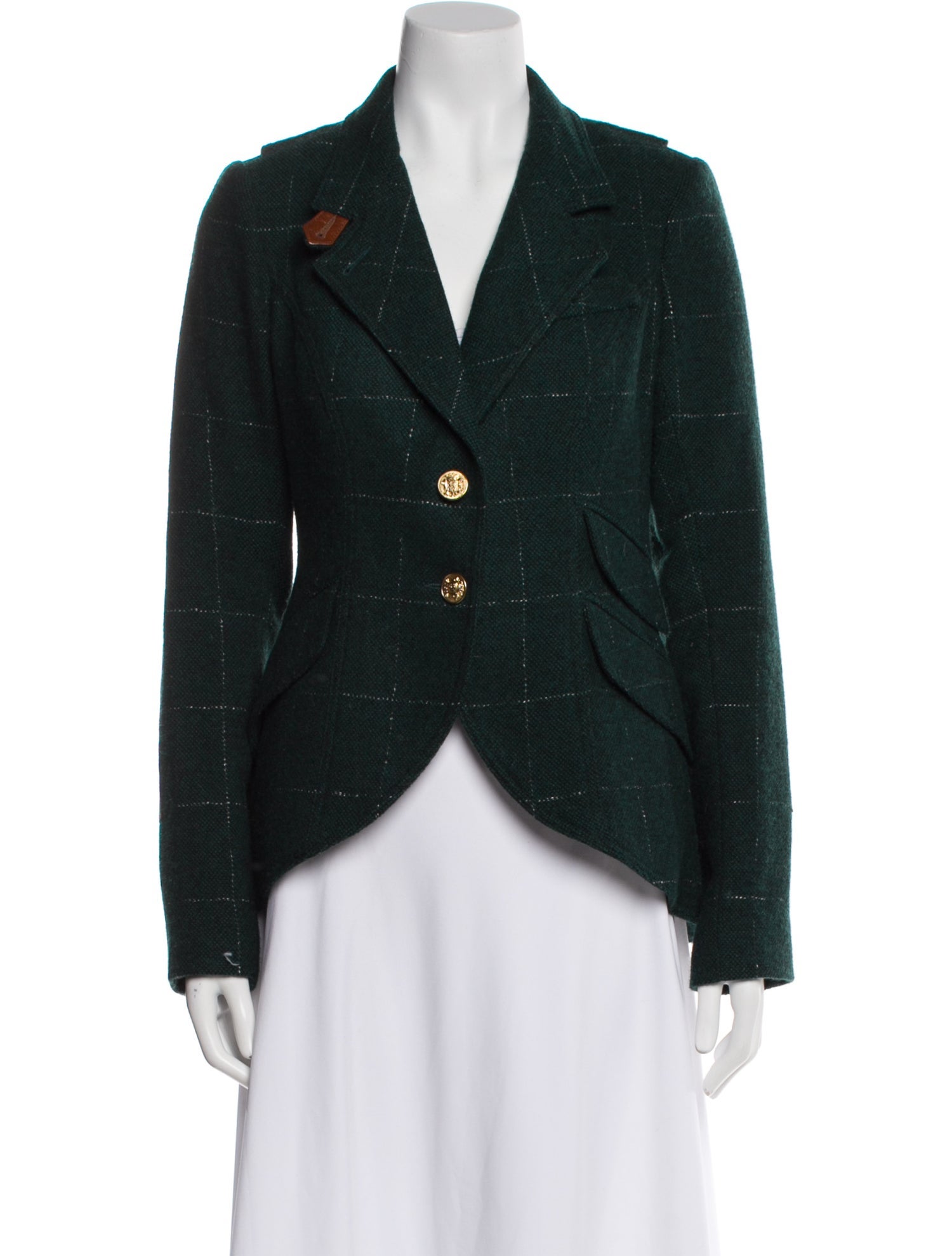 Smythe Virgin Wool Plaid Print Denim Jacket