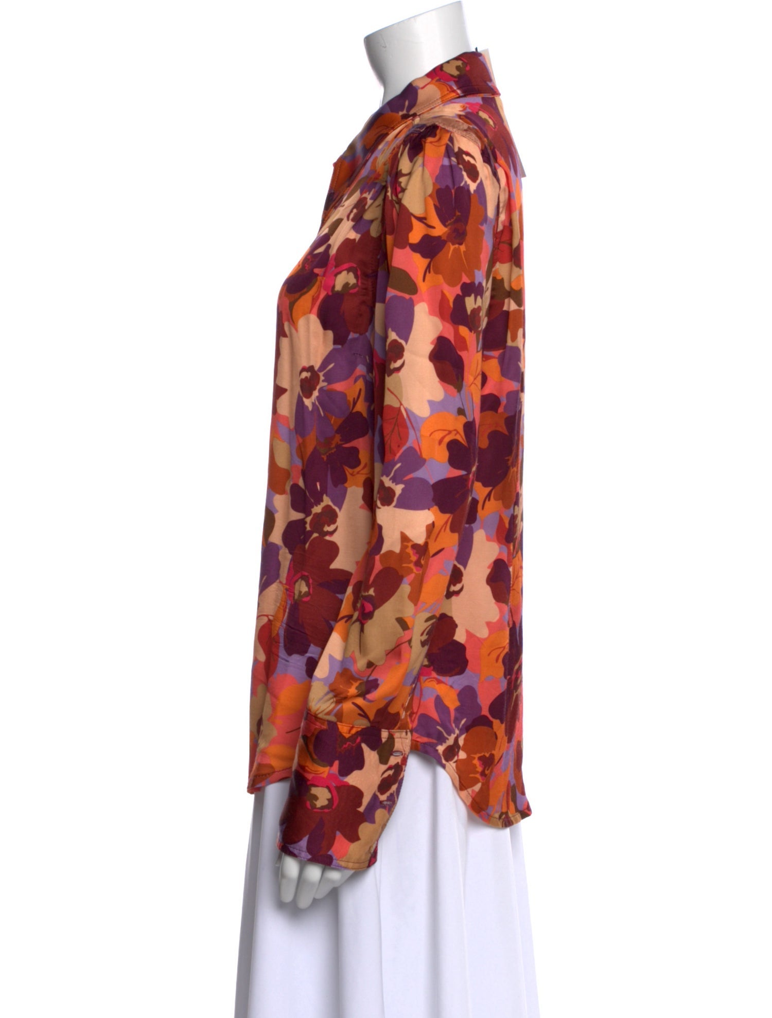 Smythe Floral Print Long Sleeve Button-Up Top