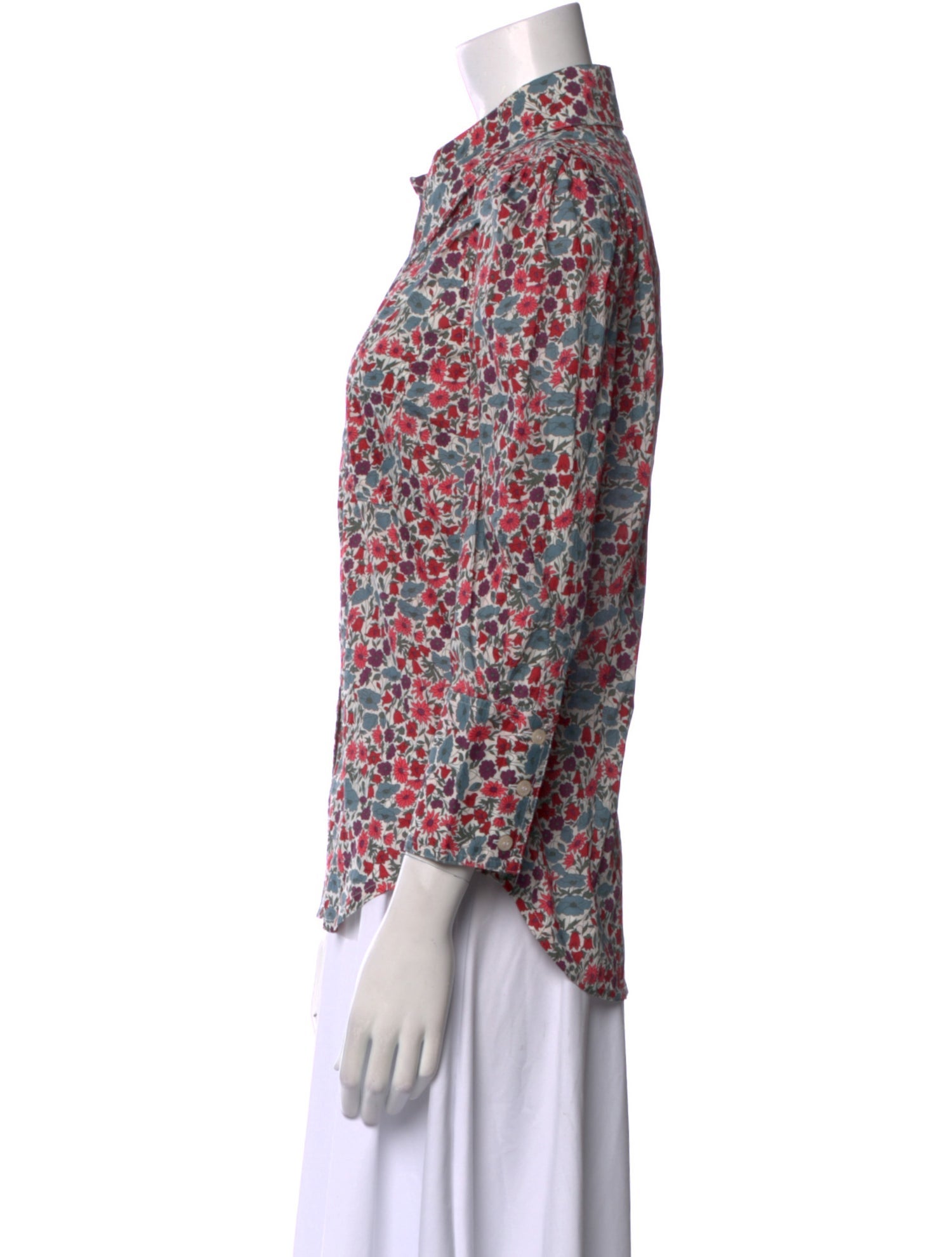 Smythe Floral Print Three-Quarter Sleeve Blouse