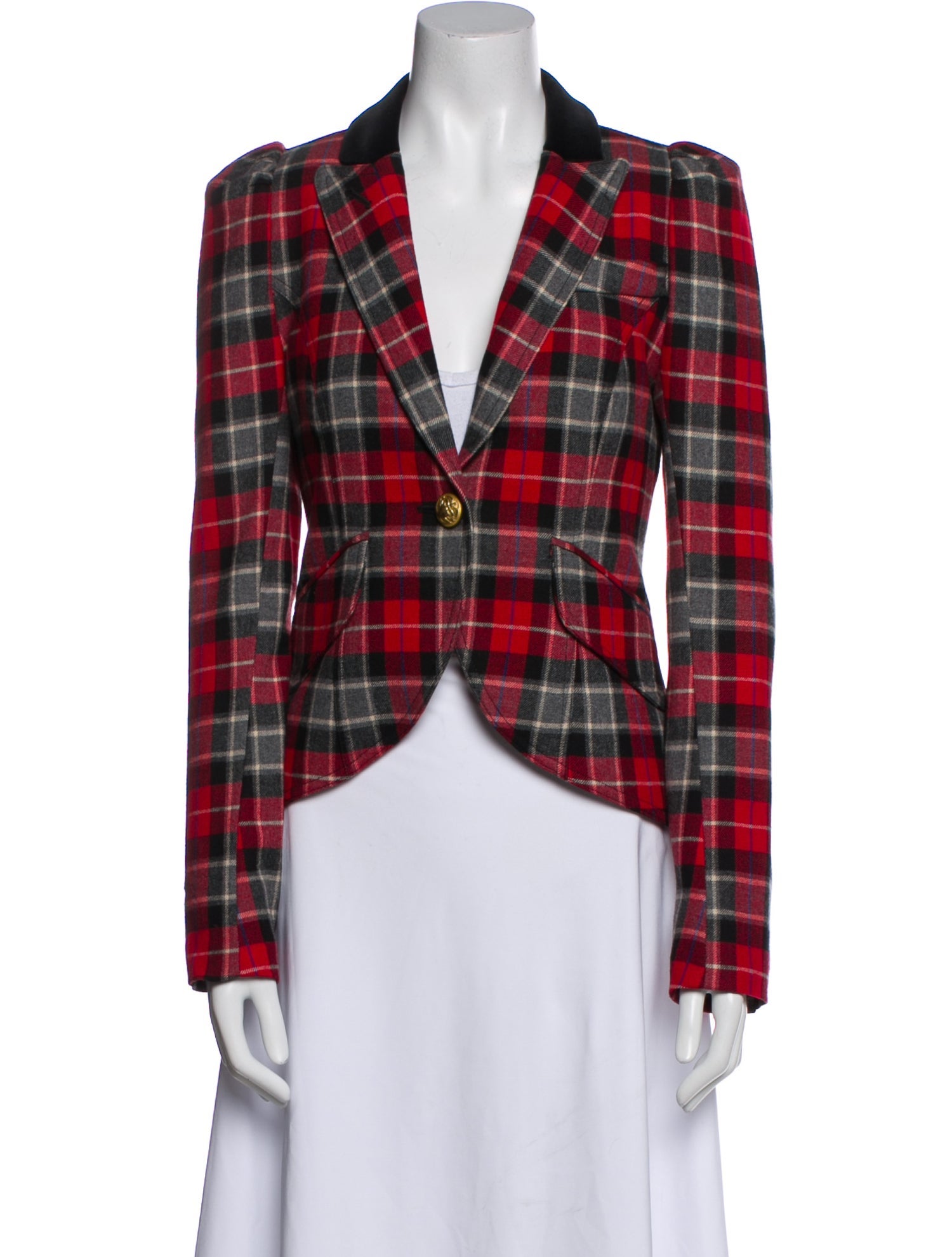 Smythe Plaid Print Blazer