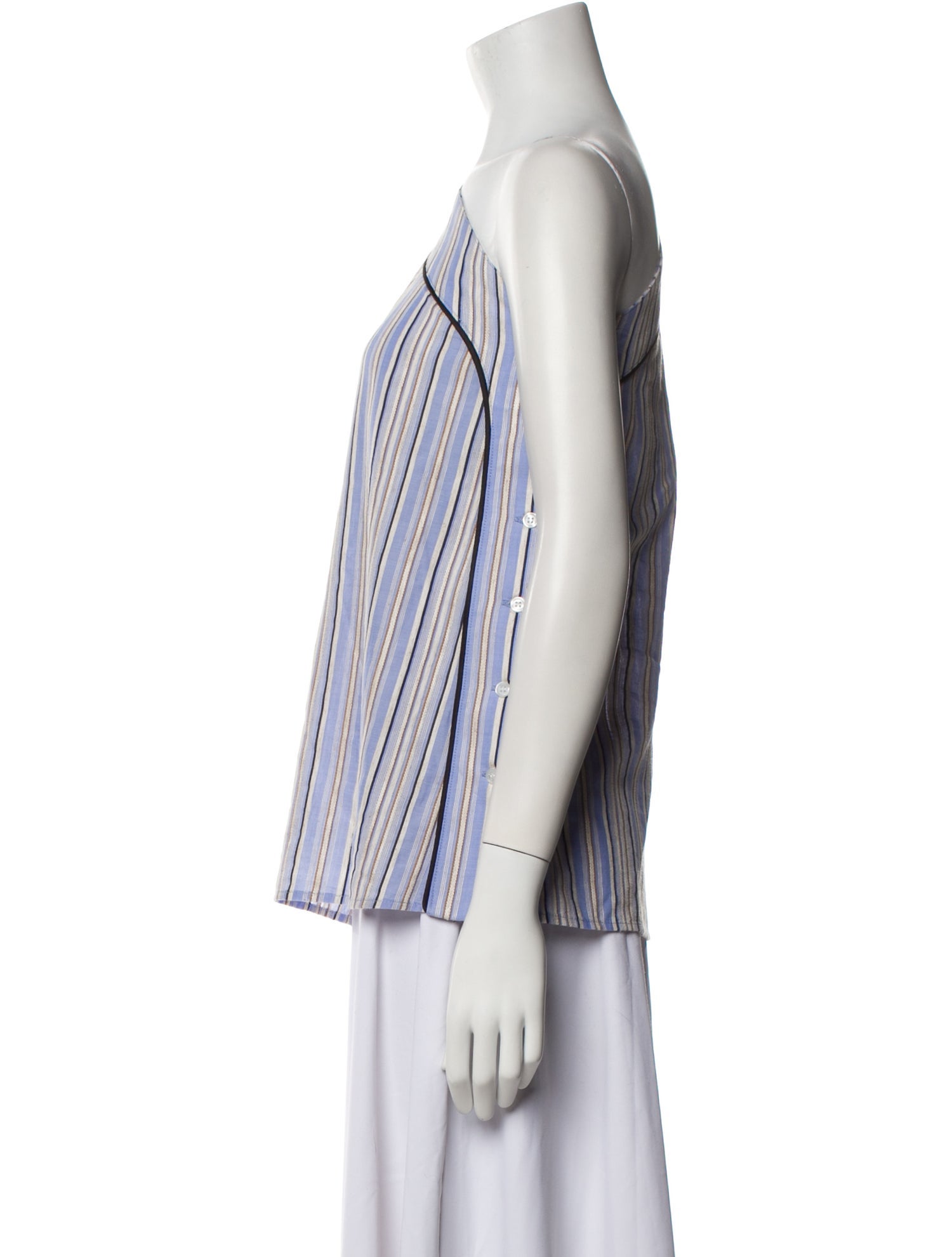 Smythe Striped One-Shoulder Blouse