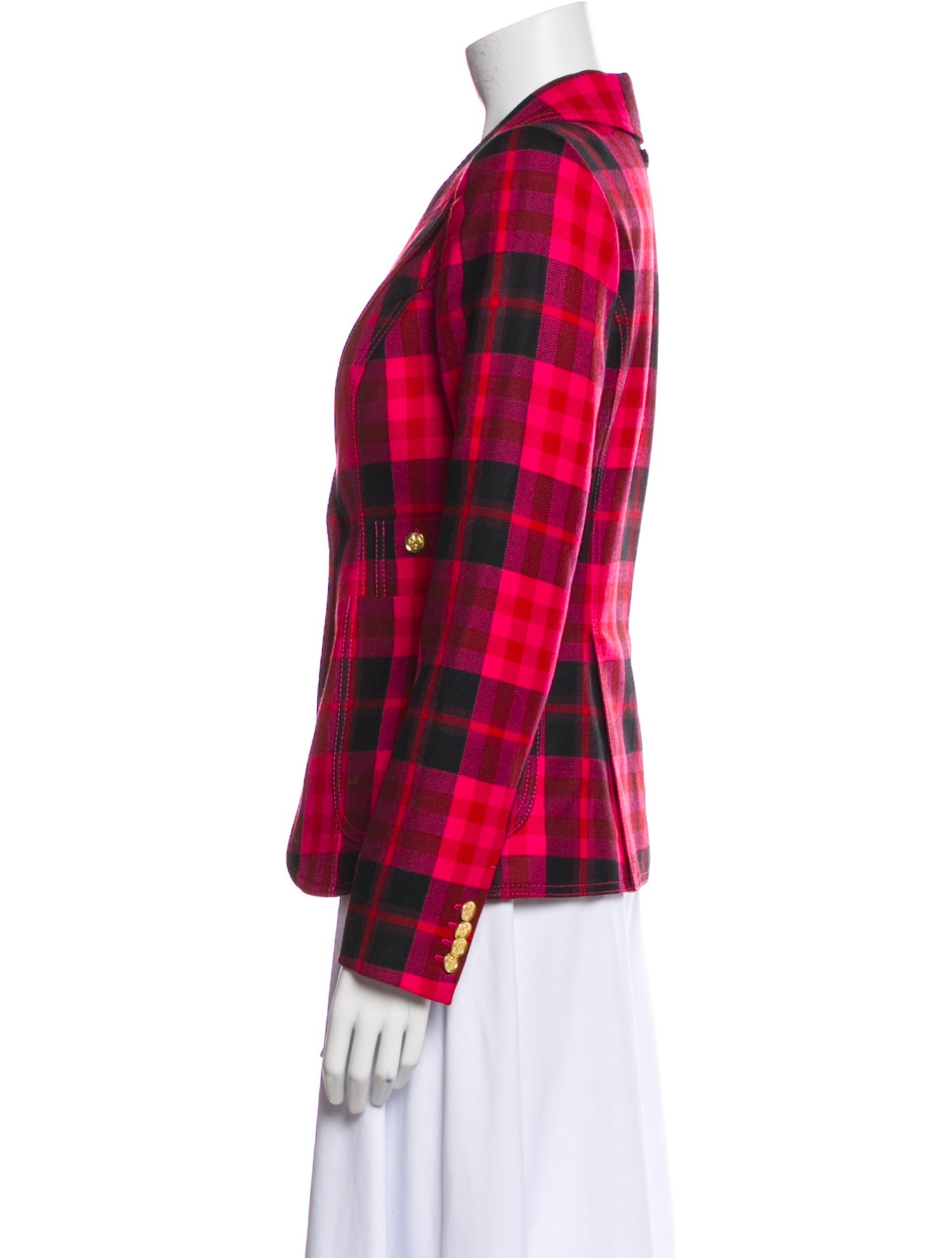 Smythe Wool Plaid Print Blazer