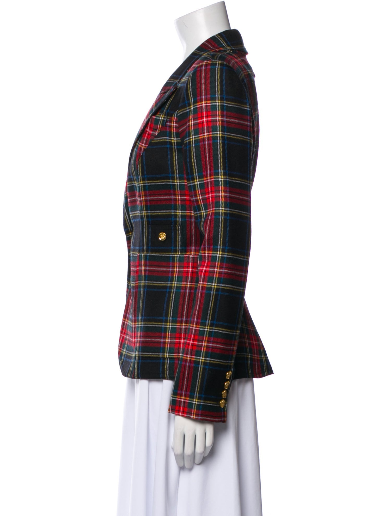 Smythe Wool Plaid Print Blazer