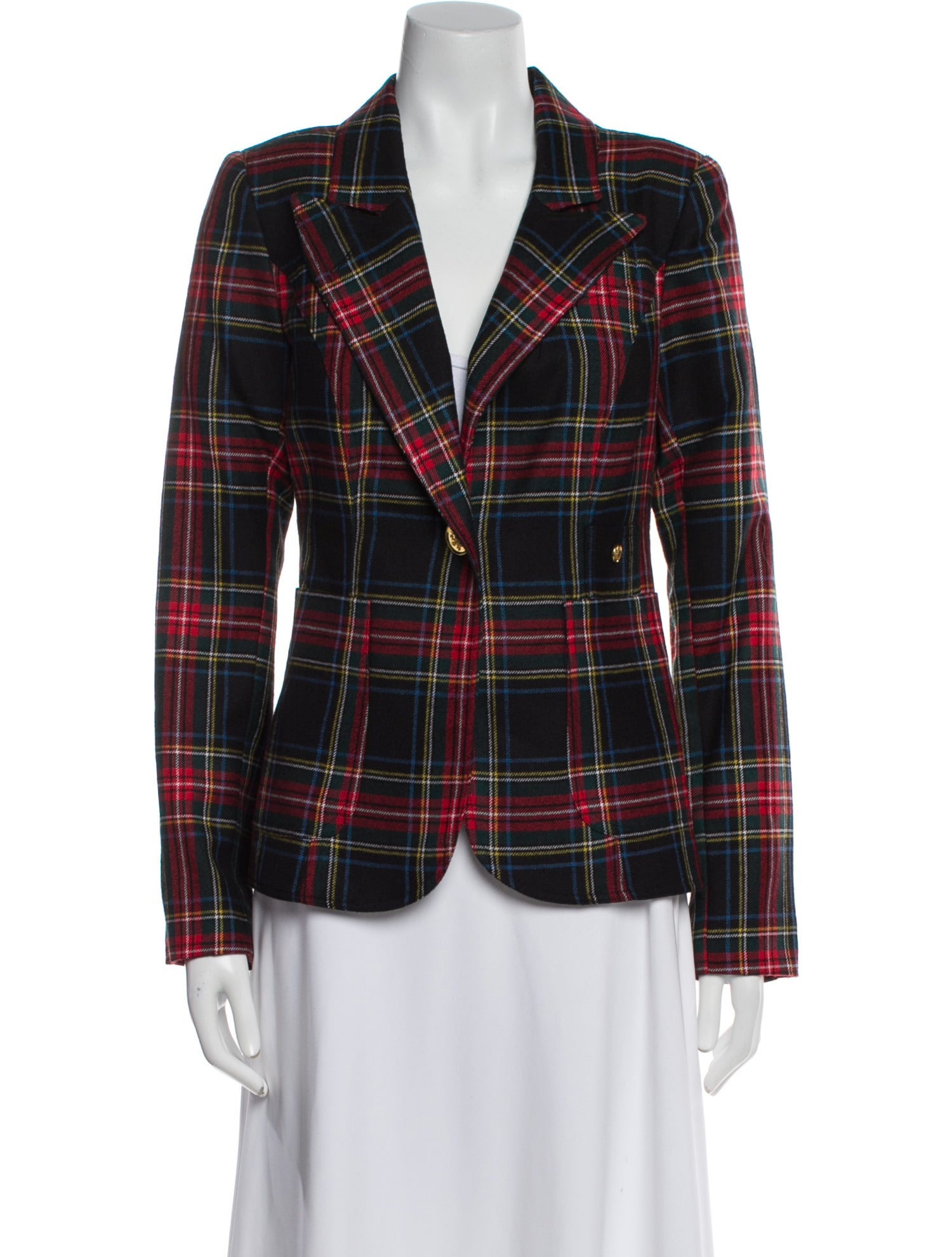 Smythe Wool Plaid Print Blazer