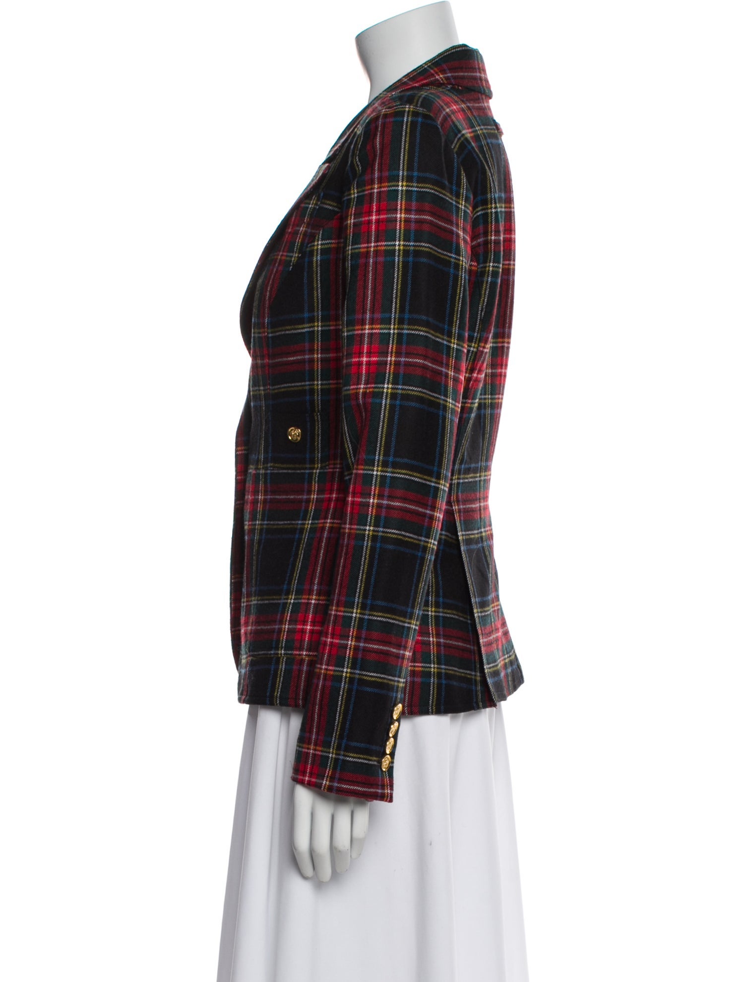 Smythe Wool Plaid Print Blazer