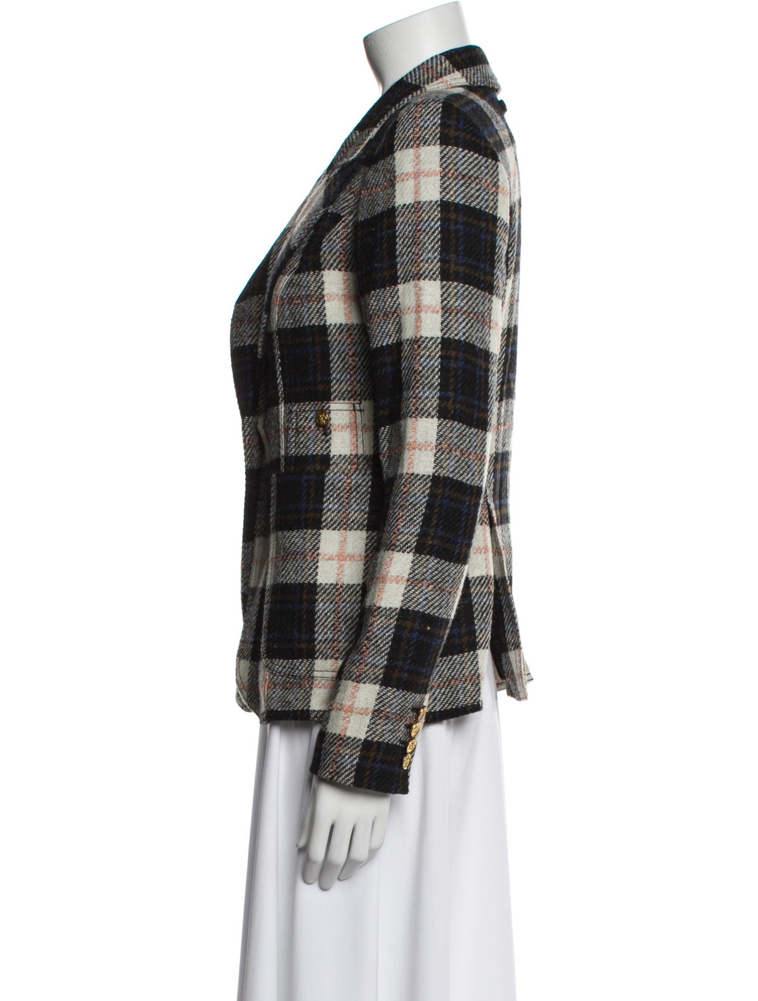 Smythe Wool Plaid Print Blazer