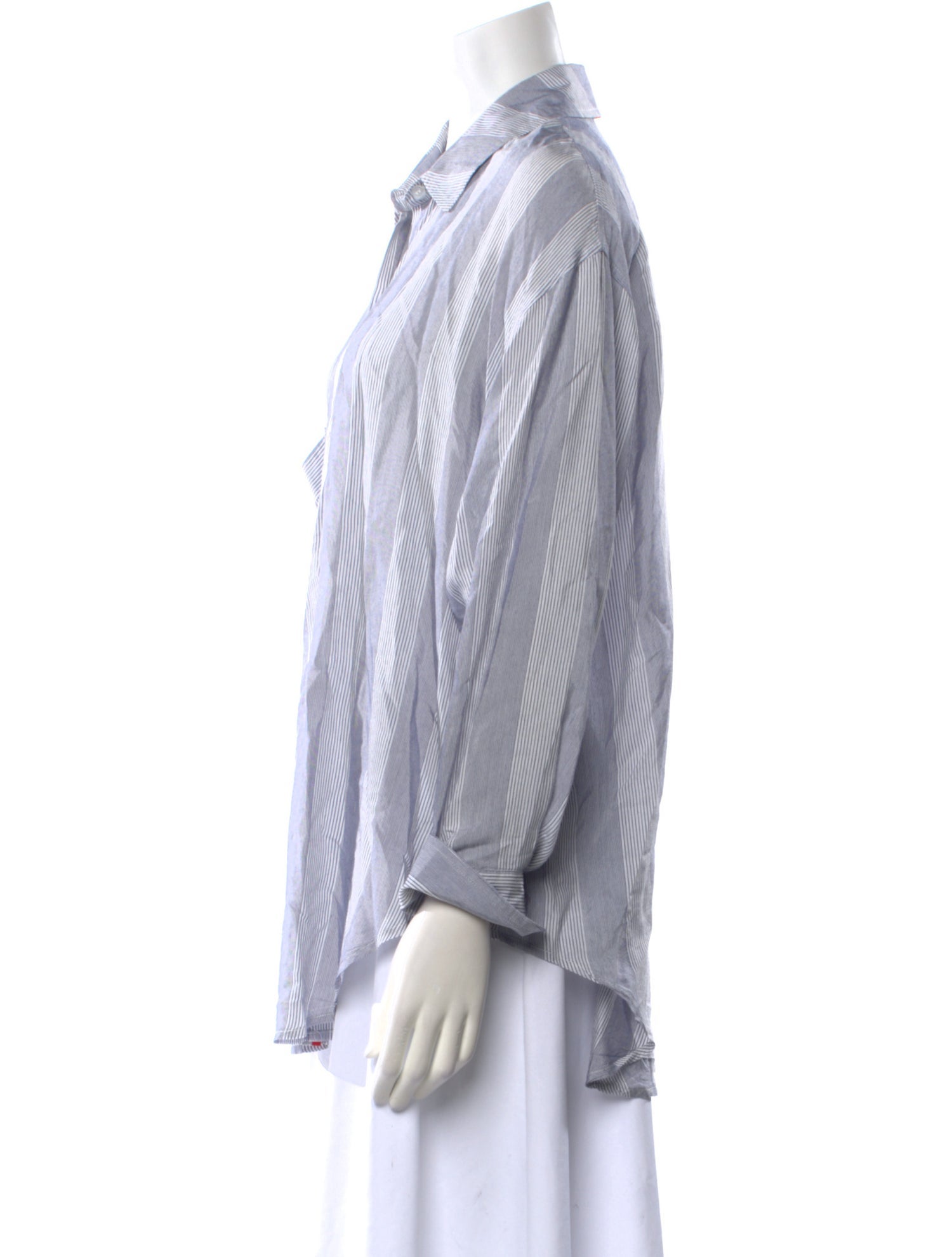 Smythe Striped Long Sleeve Button-Up Top