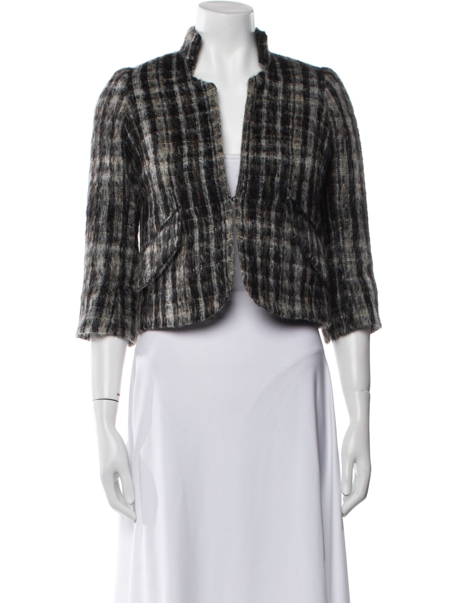 Smythe Wool Plaid Print Evening Jacket