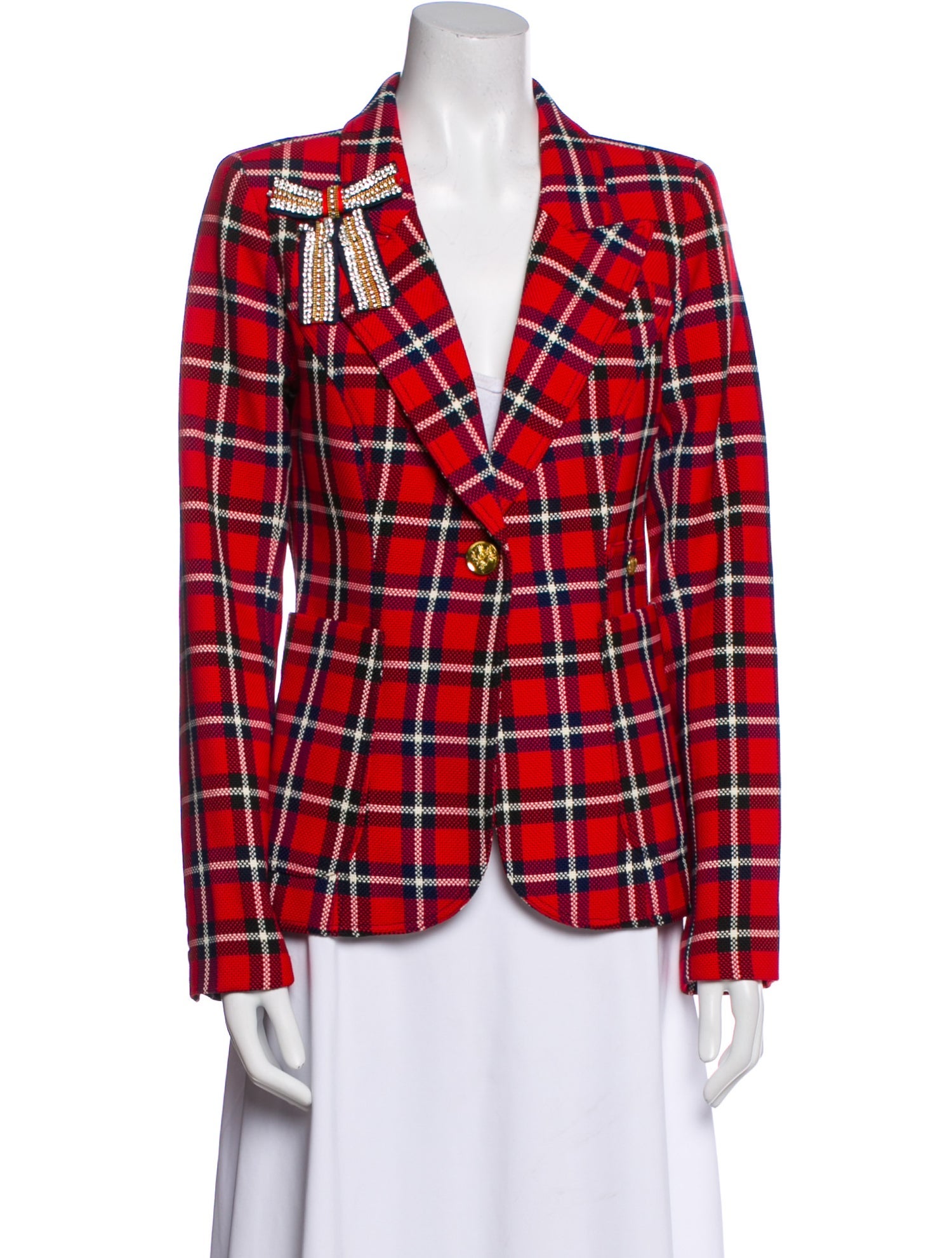 Smythe Plaid Print Blazer