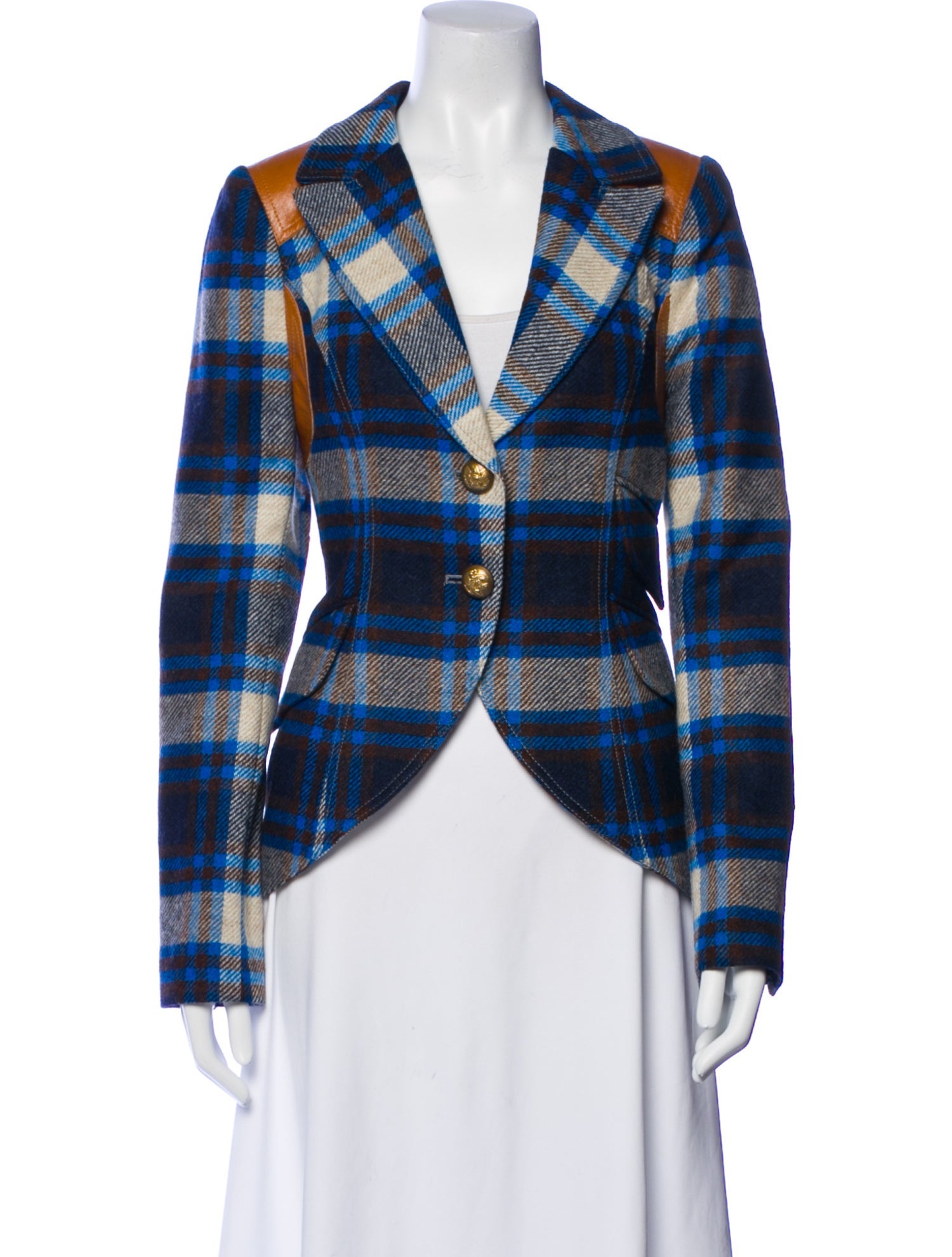 Smythe Wool Plaid Print Blazer