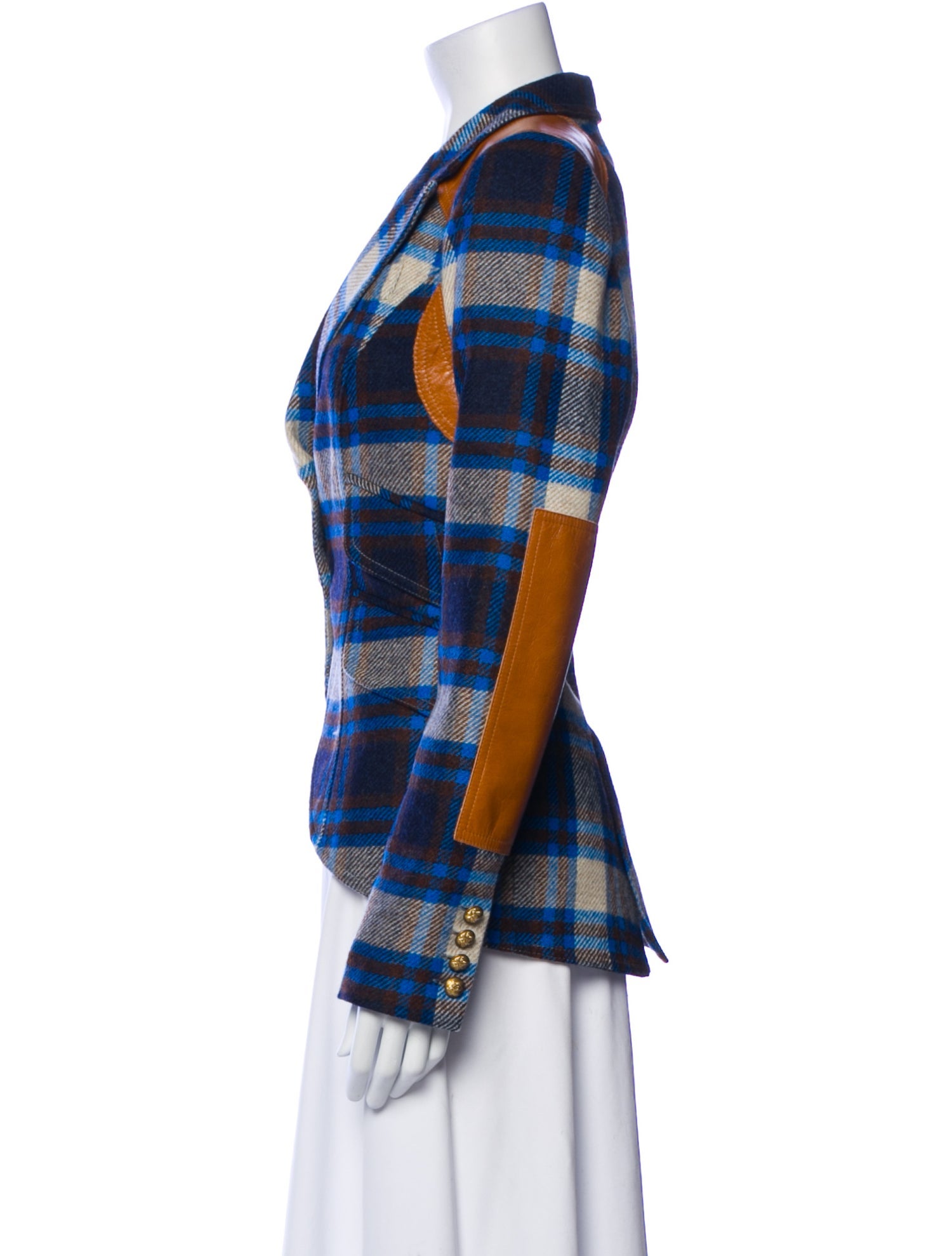 Smythe Wool Plaid Print Blazer