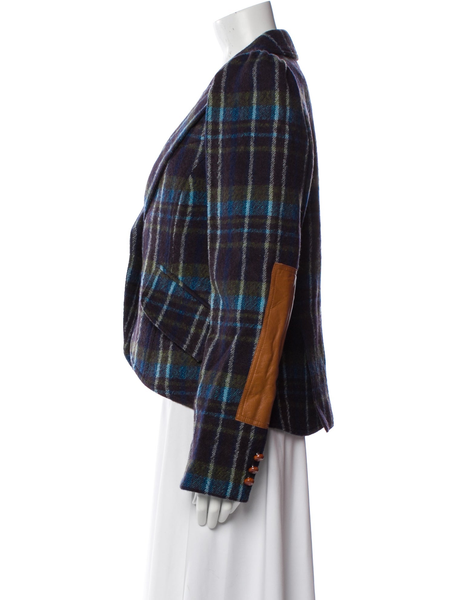 Smythe Wool Plaid Print Blazer w/ Tags