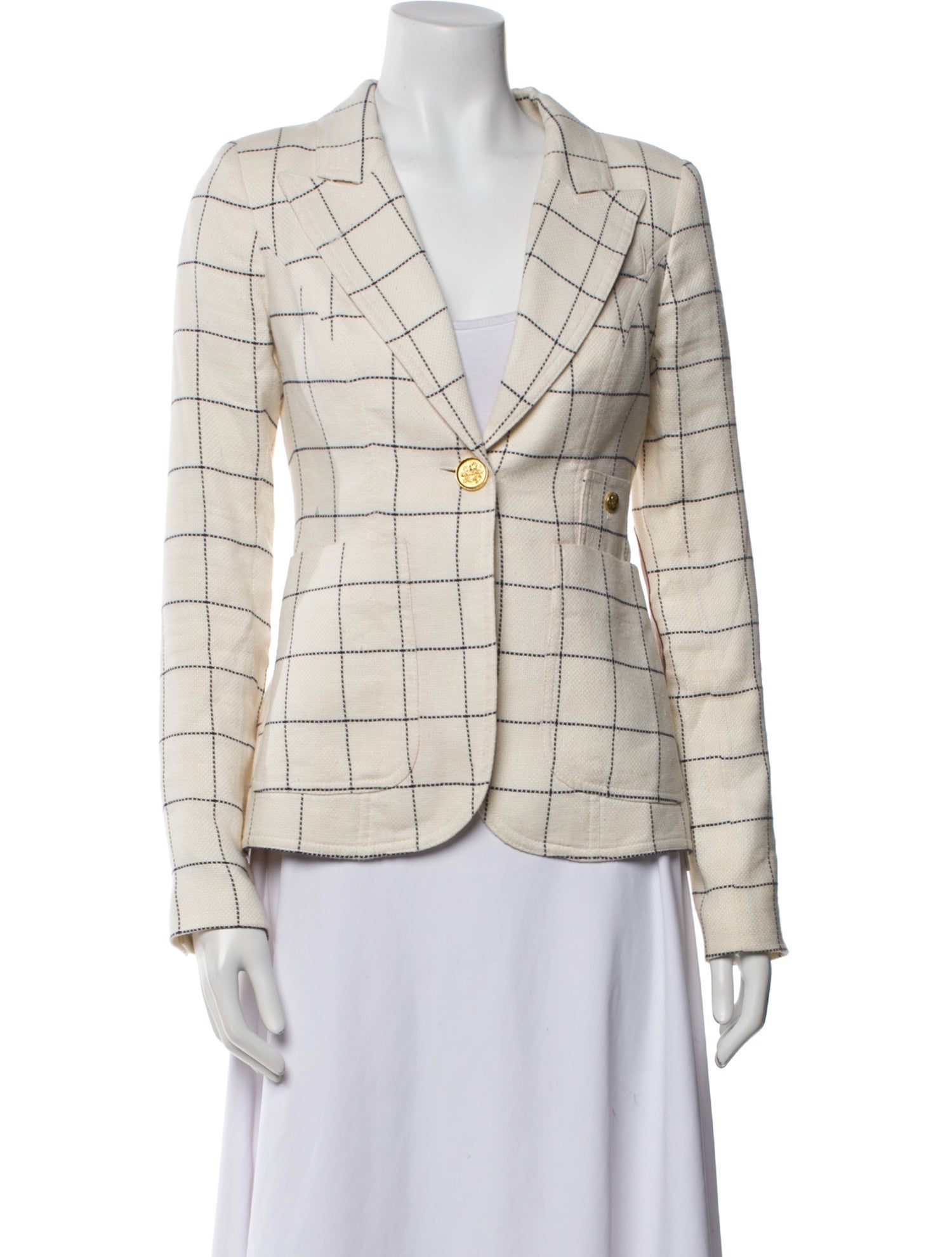 Smythe Plaid Print Blazer