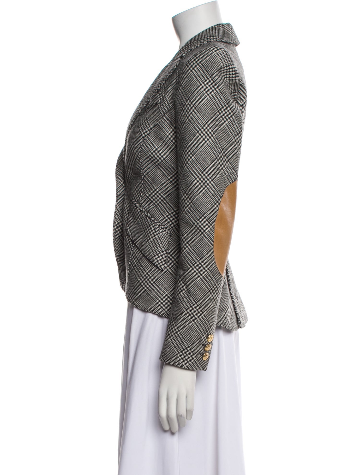 Smythe Wool Houndstooth Print Blazer