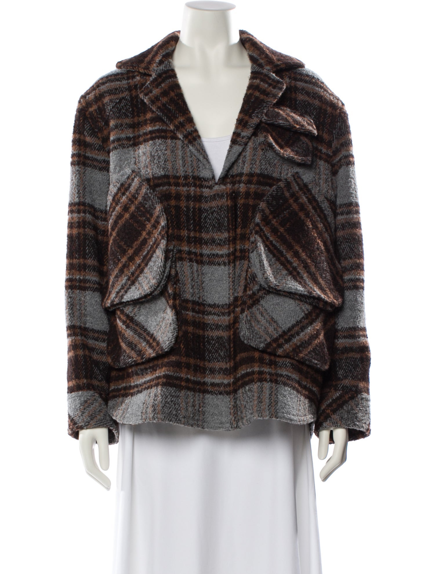 Smythe Wool Plaid Print Blazer
