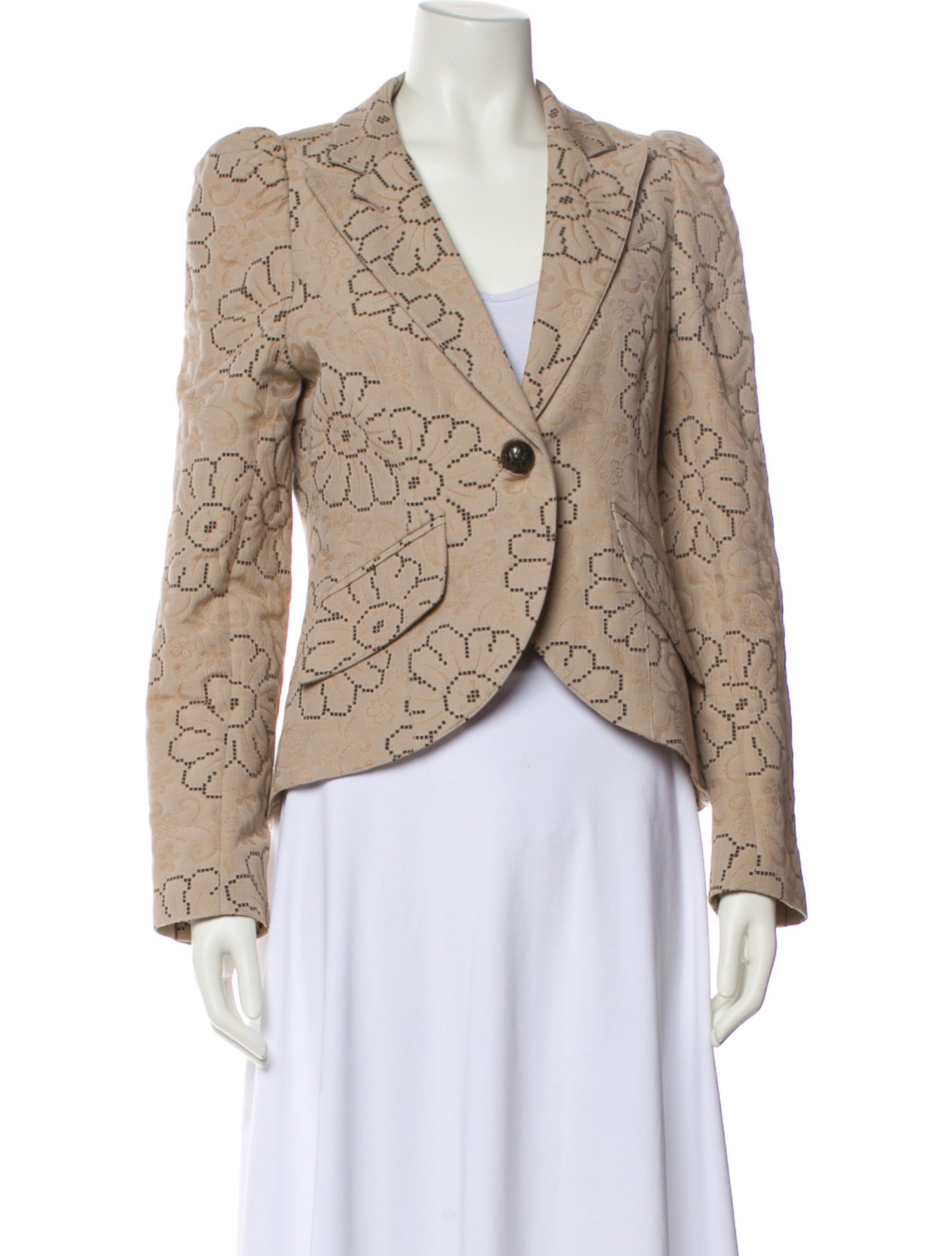 Smythe Nylon Floral Print Blazer