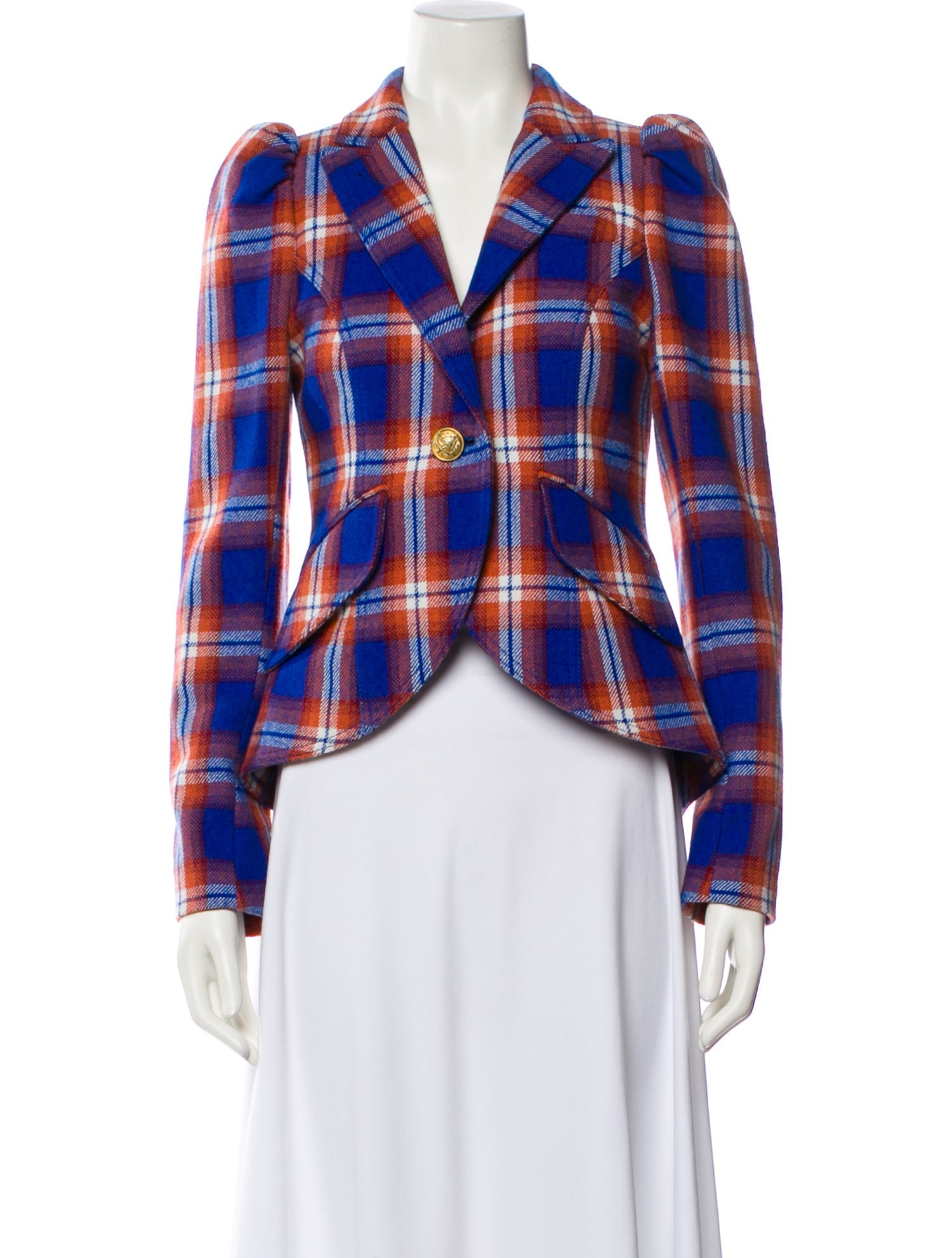 Smythe Plaid Print Blazer