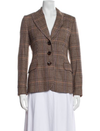 Sônia Bogner Wool Plaid Print Blazer