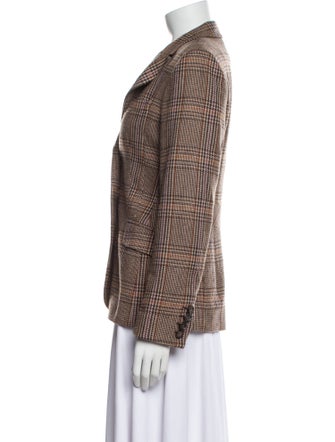 Sônia Bogner Wool Plaid Print Blazer