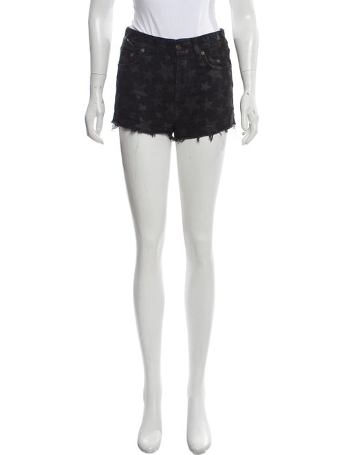 Saint Laurent Denim Mini Shorts Black