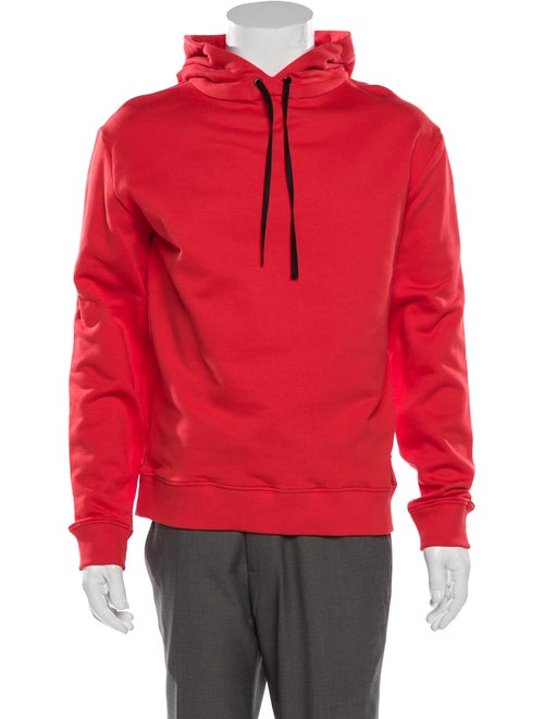 Saint Laurent Logo Patch Hoodie red