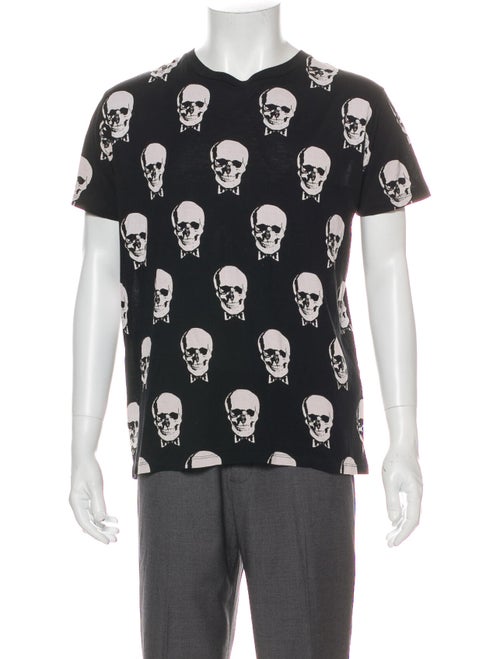 Saint Laurent Skull Printed T-Shirt Black
