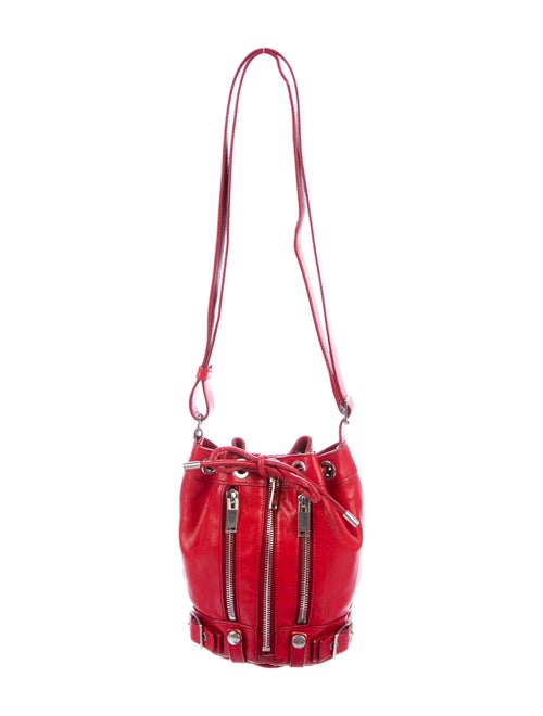 Saint Laurent Rider Moto Bucket Bag Red