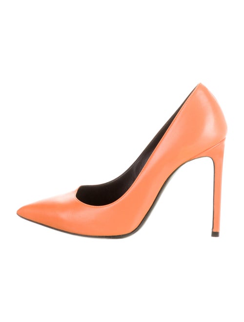 Saint Laurent Leather Pumps Orange