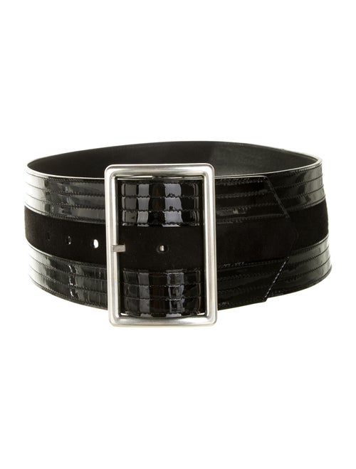 Saint Laurent Patent Leather Waist Belt Black