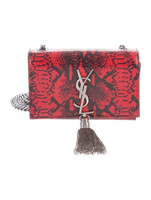 Saint Laurent Mini Embossed Kate Bag Red