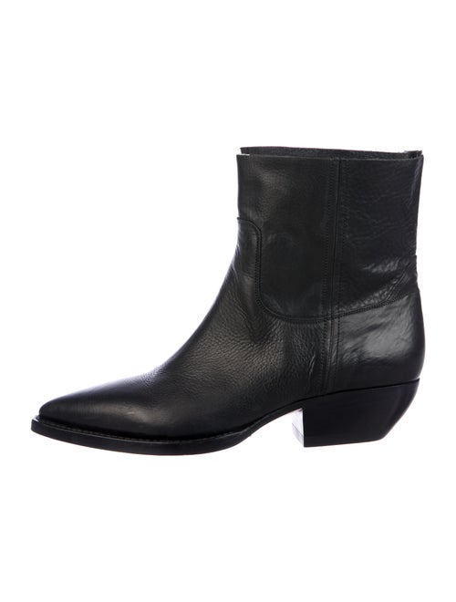 Saint Laurent Cowboy Leather Boots Black