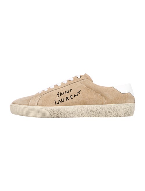 Saint Laurent Suede Graphic Print Sneakers