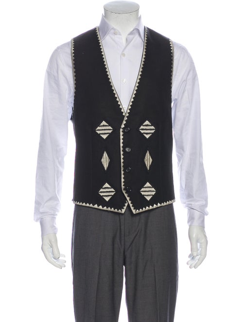 Saint Laurent 2017 Linen Suit Vest w/ Tags Black