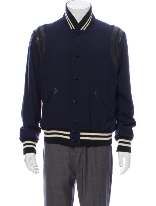 Saint Laurent 2015 Teddy Varsity Jacket Blue