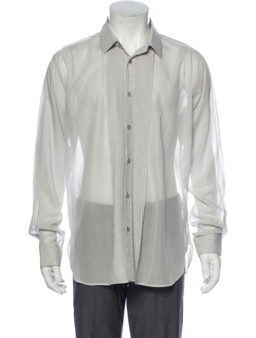 Saint Laurent Long Sleeve Dress Shirt Grey