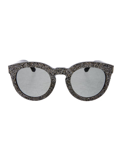 Saint Laurent Glitter Round Sunglasses Gold