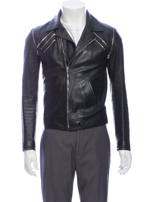 Saint Laurent Lamb Leather Moto Jacket Black
