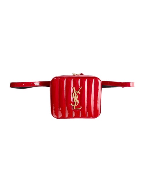 Saint Laurent Patent Leather Vicky Belt Bag Red