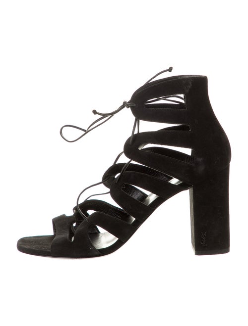 Saint Laurent Suede Gladiator Sandals Black